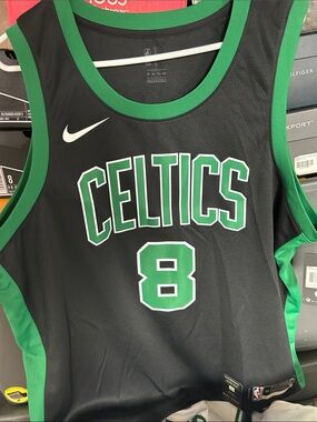 Nike Black & Green Celtics #8 Basketball Jersey